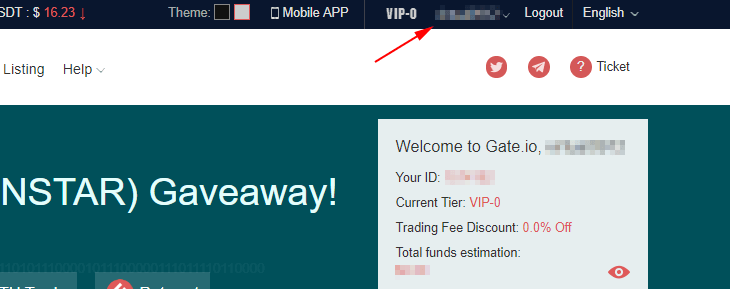 gate.io（ゲート）の入金手順